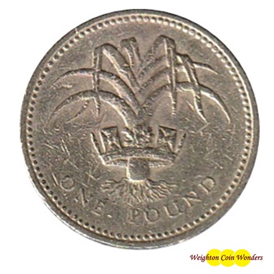 1990 £1 Coin - Welsh Leek and Crown
